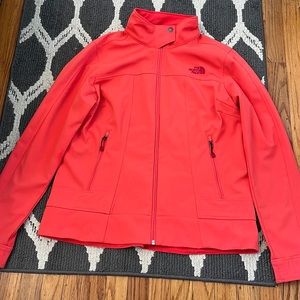 The North Face salmon pink soft shell jacket size L